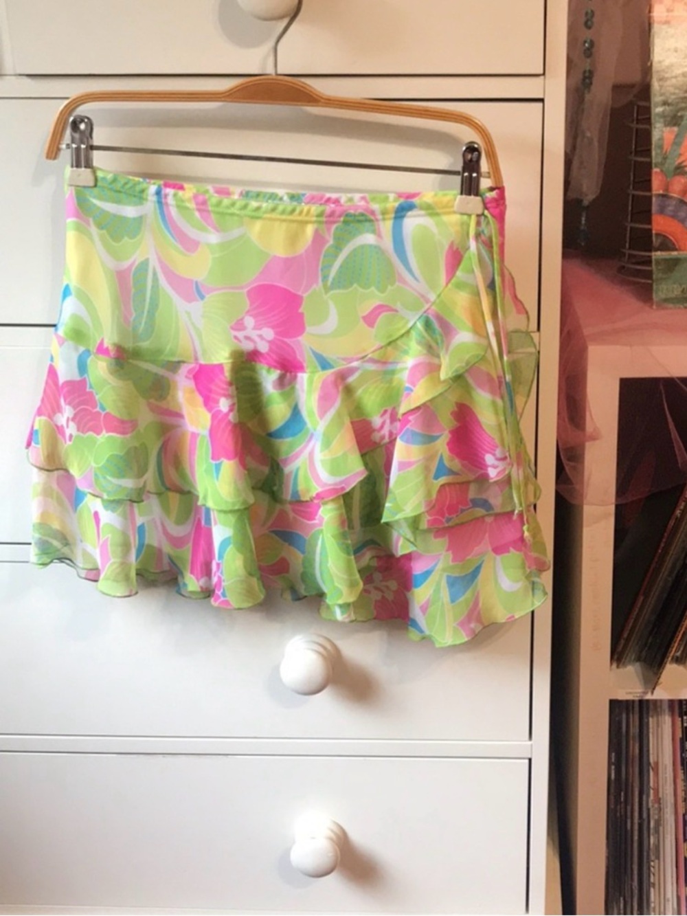 Y2k Micro Mini Psychedelic Bias Cut 90s My Michelle Floral Pink Vintage Skirt